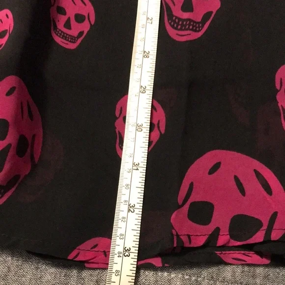 Sourpuss Black and Pink Skull High Low Dress - Picture 10 of 11